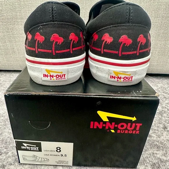 AUTHENTIC In-N-Out Drink Cup Slip-on Shoes in BLACK - Women’s 9.5 / Men’s 8 - Picture 7 of 12